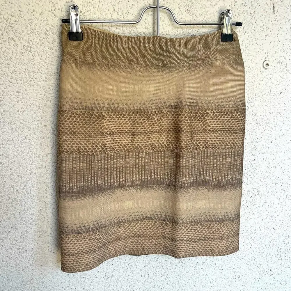 EUC Herve Leger snakeskin bandage mini skirt small